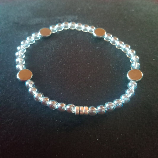 Bracelet en hématite et Aqua aura