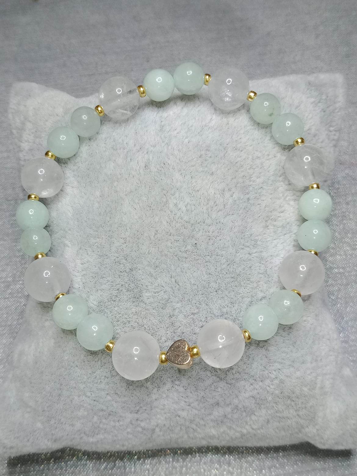 bracelet en jade et cristal de roche