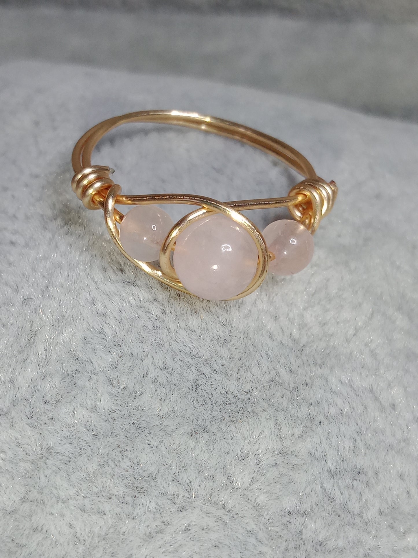 Bague en quartz rose