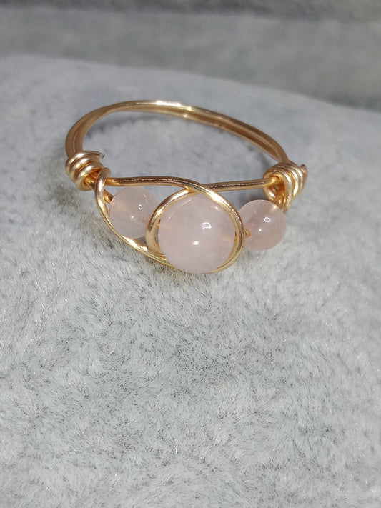 Bague en quartz rose