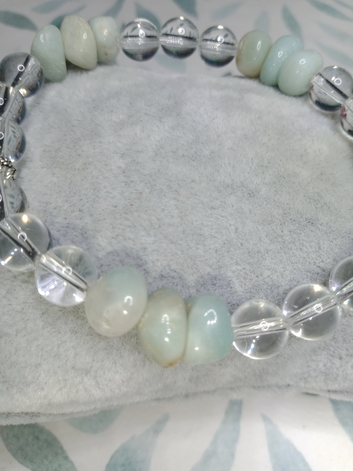 Bracelet en cristal de roche et amazonite