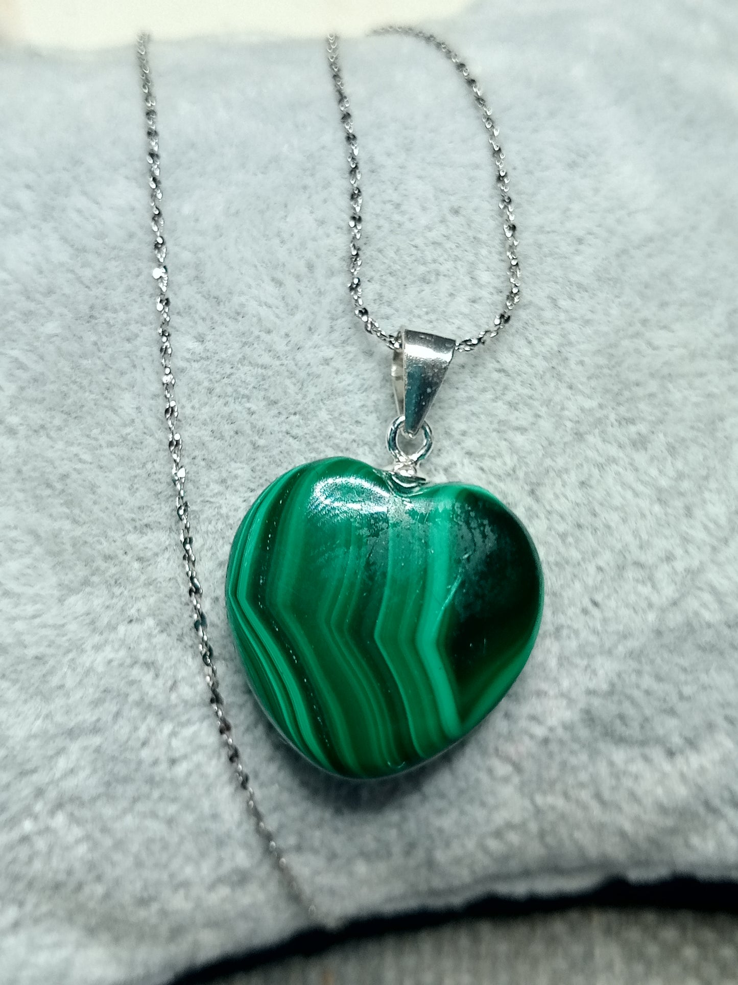 Pendentif coeur en Malachite