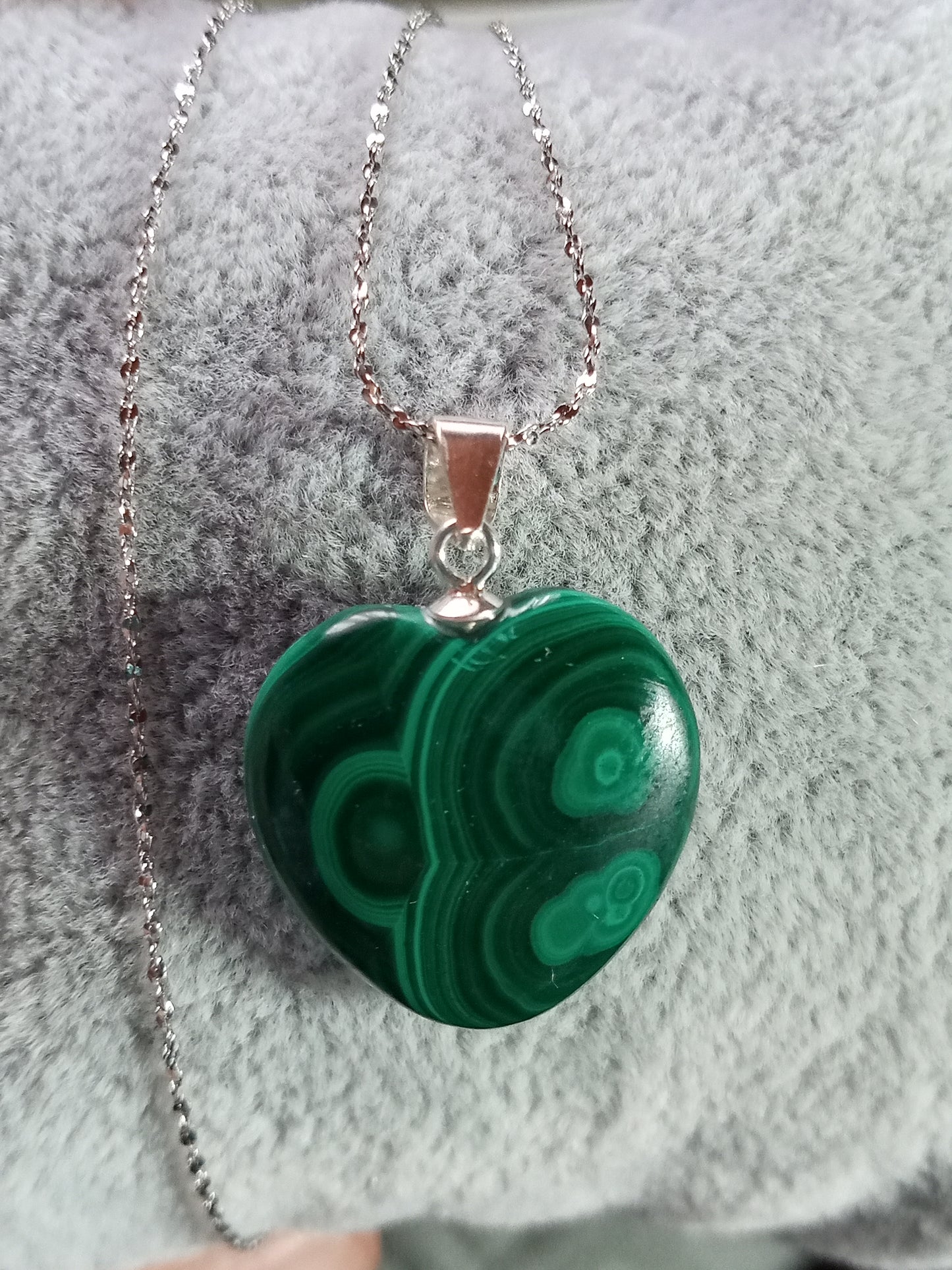 Pendentif coeur en Malachite