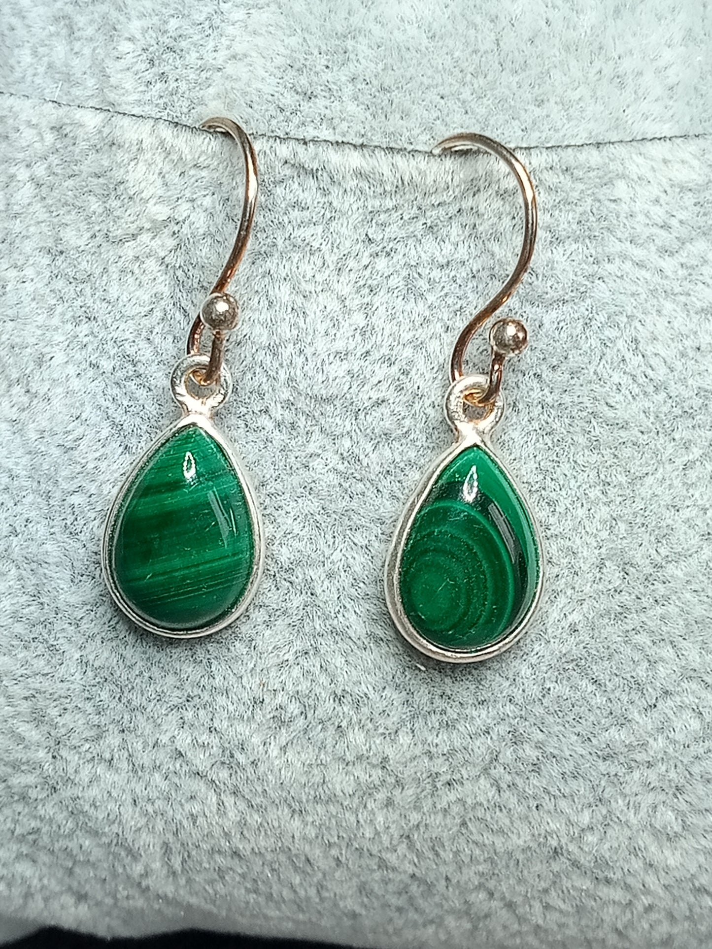 Boucles d'oreilles malachite et argent 925