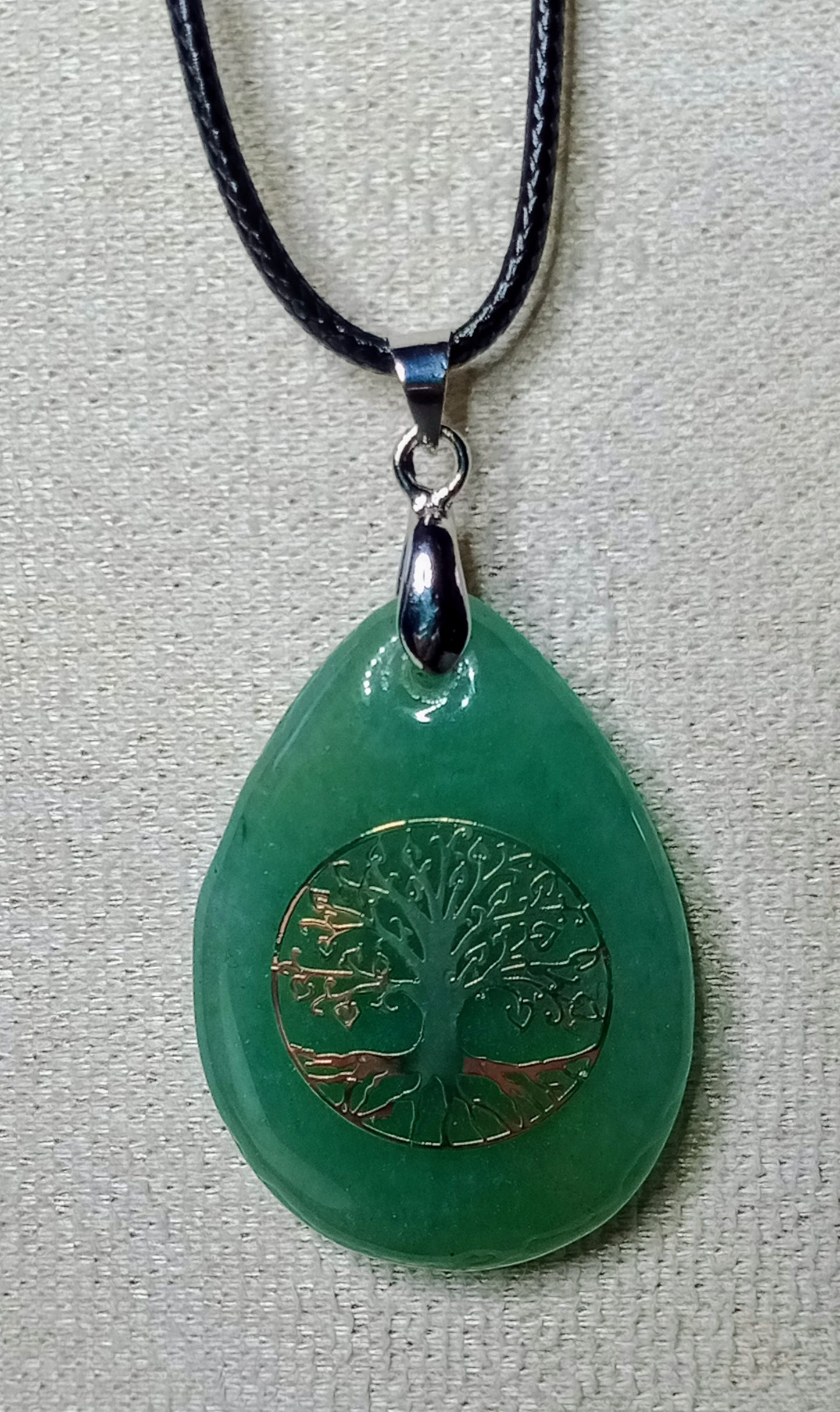 Pendentif arbre de vie en aventurine verte