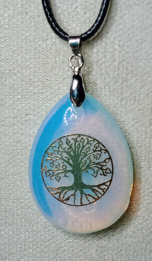 Pendentif arbre de vie en opalite