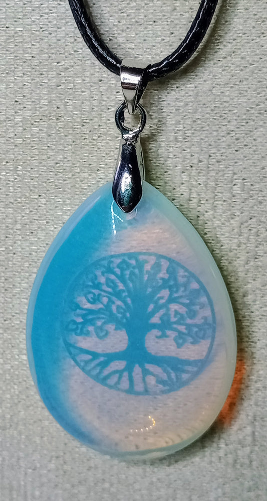 Pendentif arbre de vie en opalite