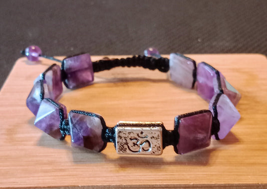 Bracelet shamballa Om améthyste