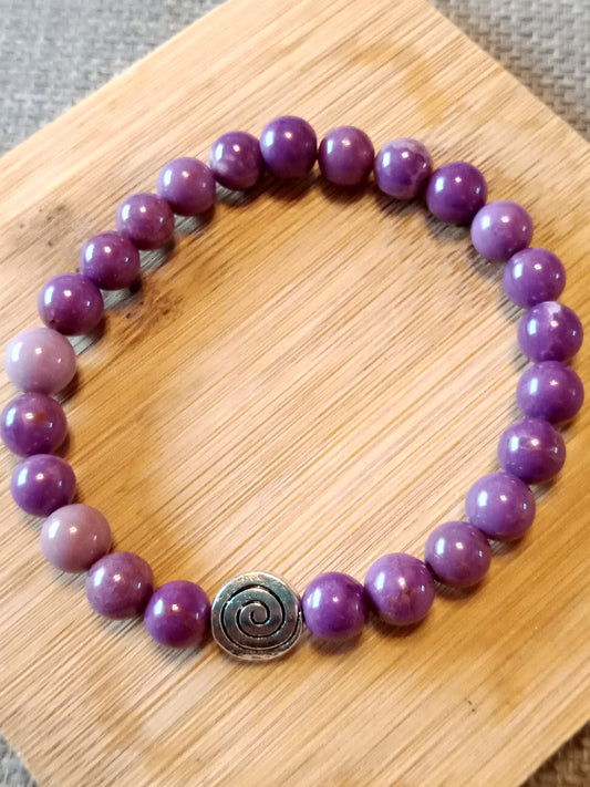 Bracelet en lépidolite "spirale"