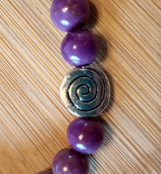 Bracelet en lépidolite "spirale"