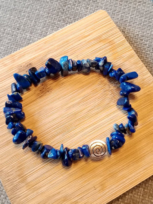 Bracelet ships en lapis lazuli "spirale"