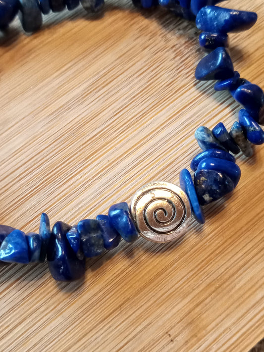 Bracelet ships en lapis lazuli "spirale"