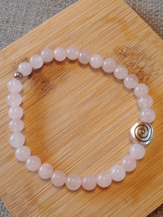 Bracelet quartz rose "spirale"