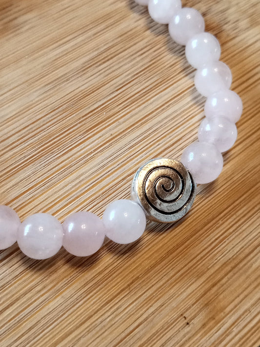 Bracelet quartz rose "spirale"