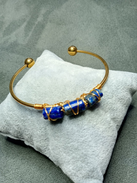 Bracelet jonc en lapis lazuli