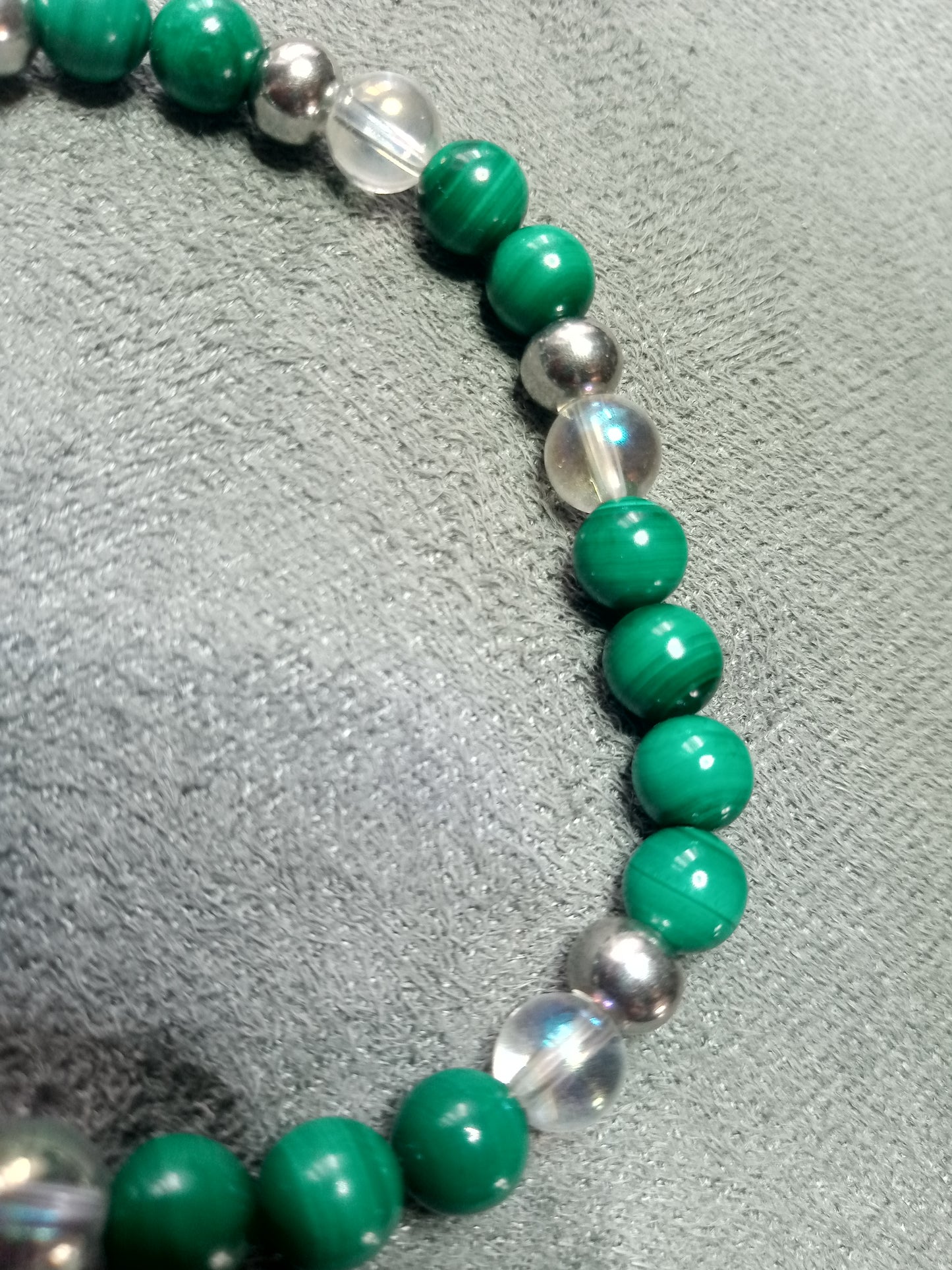 Bracelet en malachite et Angel aura