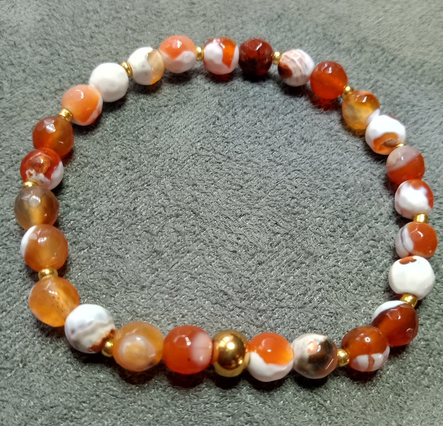 Bracelet en Agate de feu orangée