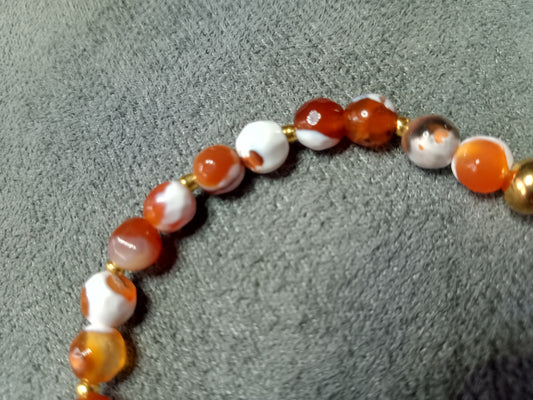 Bracelet en Agate de feu orangée