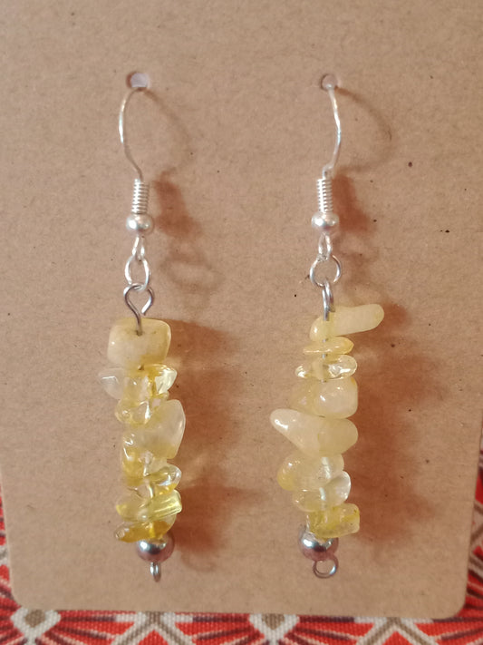 Boucles d'oreilles pendantes en citrine