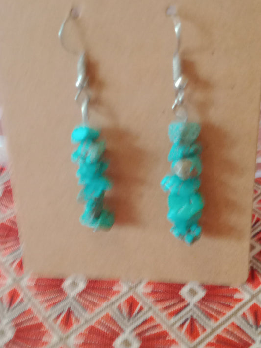 Boucles d'oreilles pendantes turquoise