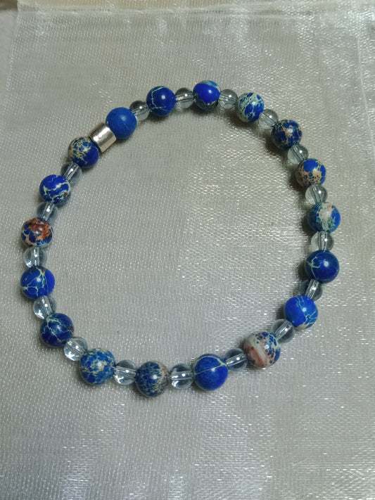 Bracelet en jaspe impérial et aqua aura