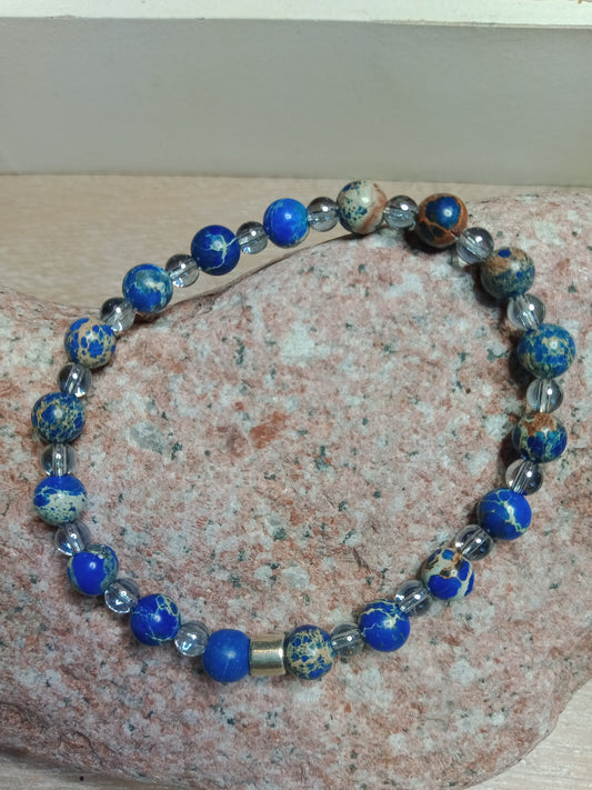 Bracelet en jaspe impérial et aqua aura