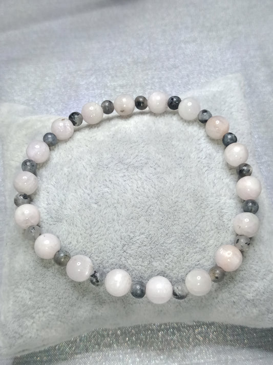 Bracelet en kunzite et larkivite