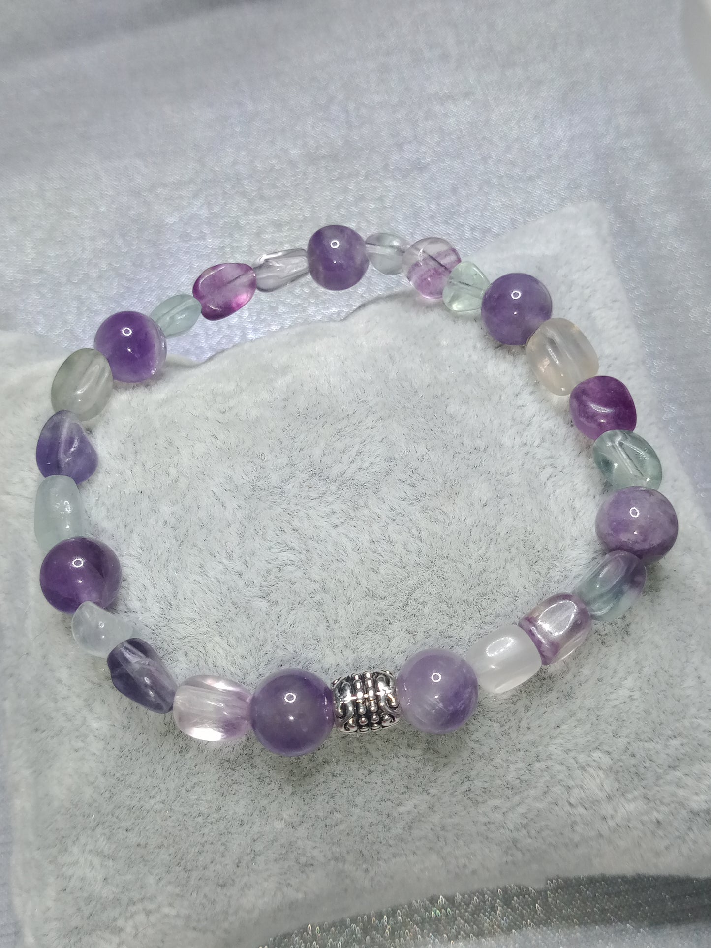 Bracelet améthyste et fluorite