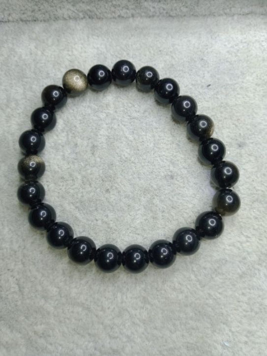 Bracelet en obsidienne dorée