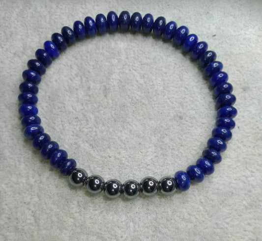 Bracelet en Lapis Lazuli Hématite