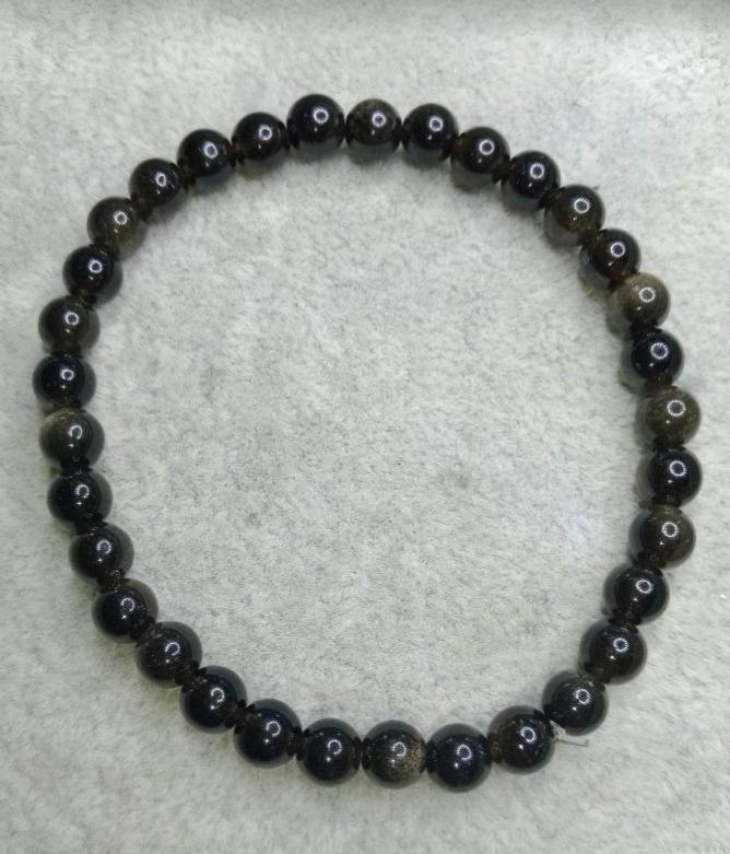 Bracelet en obsidienne dorée