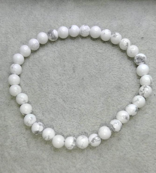 Bracelet en Howlite blanche