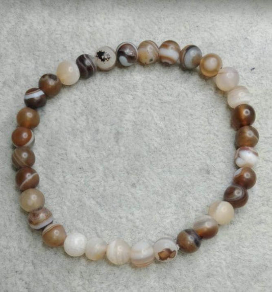 Bracelet en Agate du Botswana mat