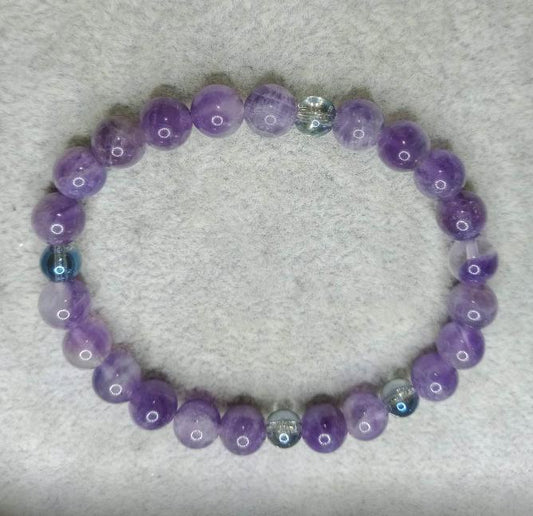 Bracelet en Améthyste et Aqua aura